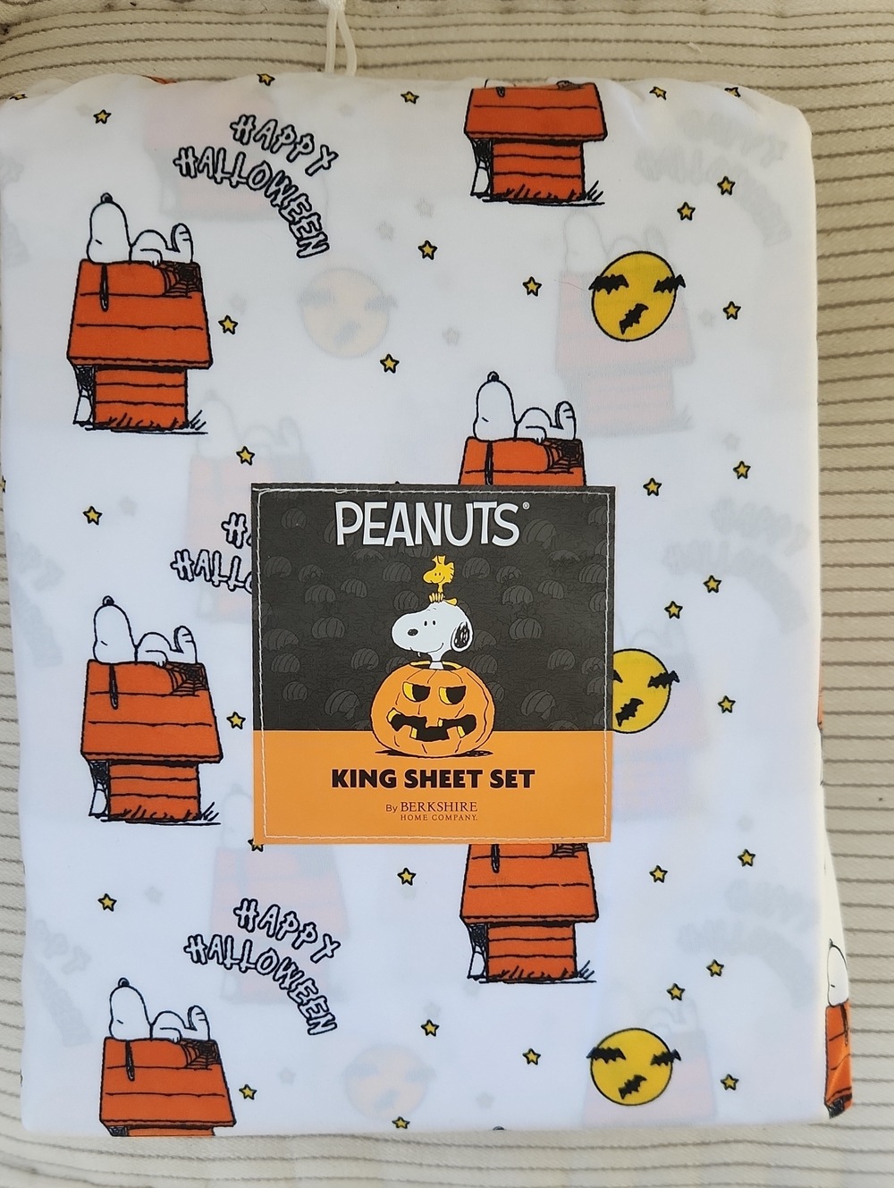 Peanuts Snoopy Halloween Sheet Set KING NWT